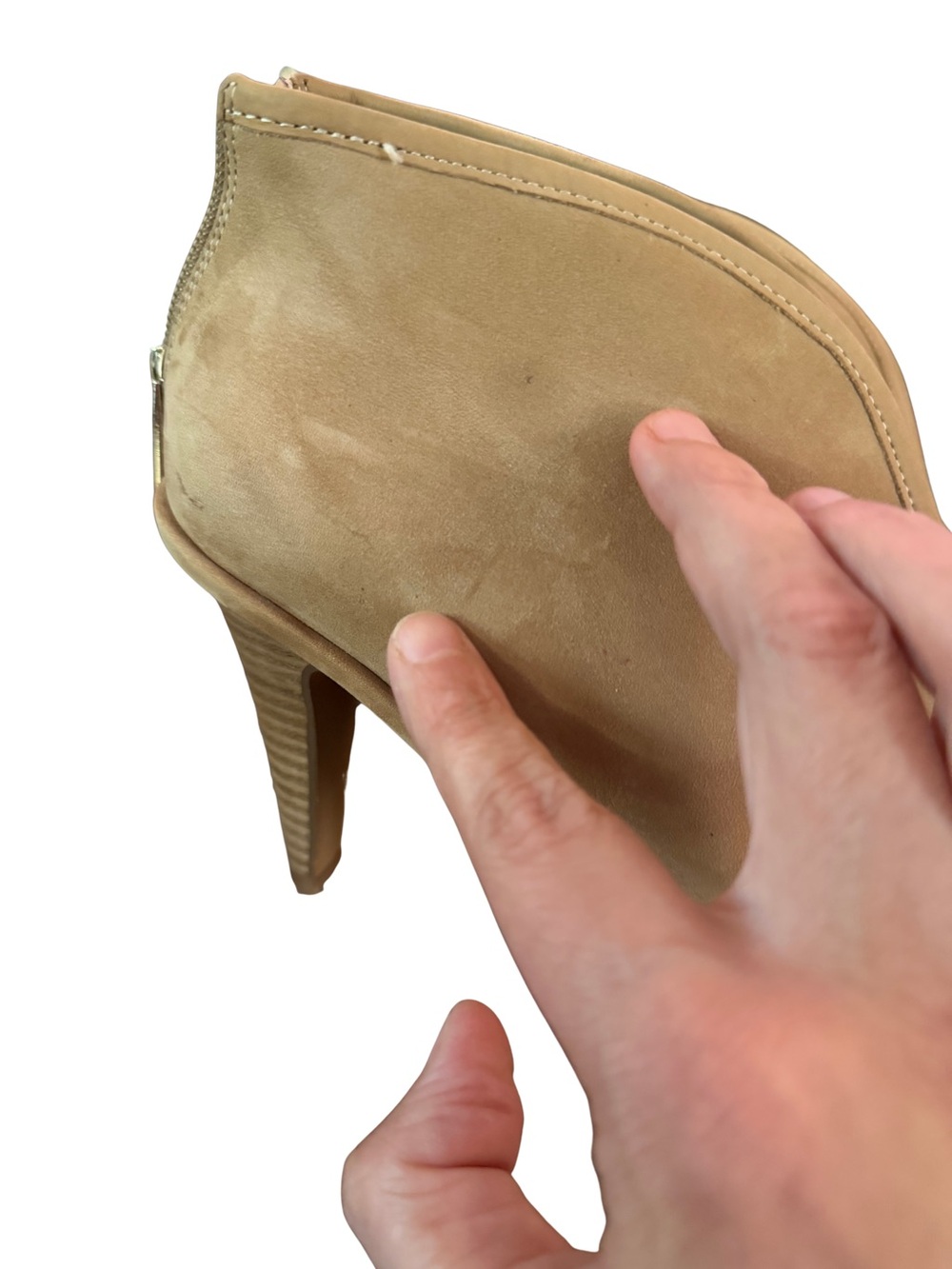 Vince Camuto Tan Suede Open-Toe Heel Booties - Picture 4 of 7